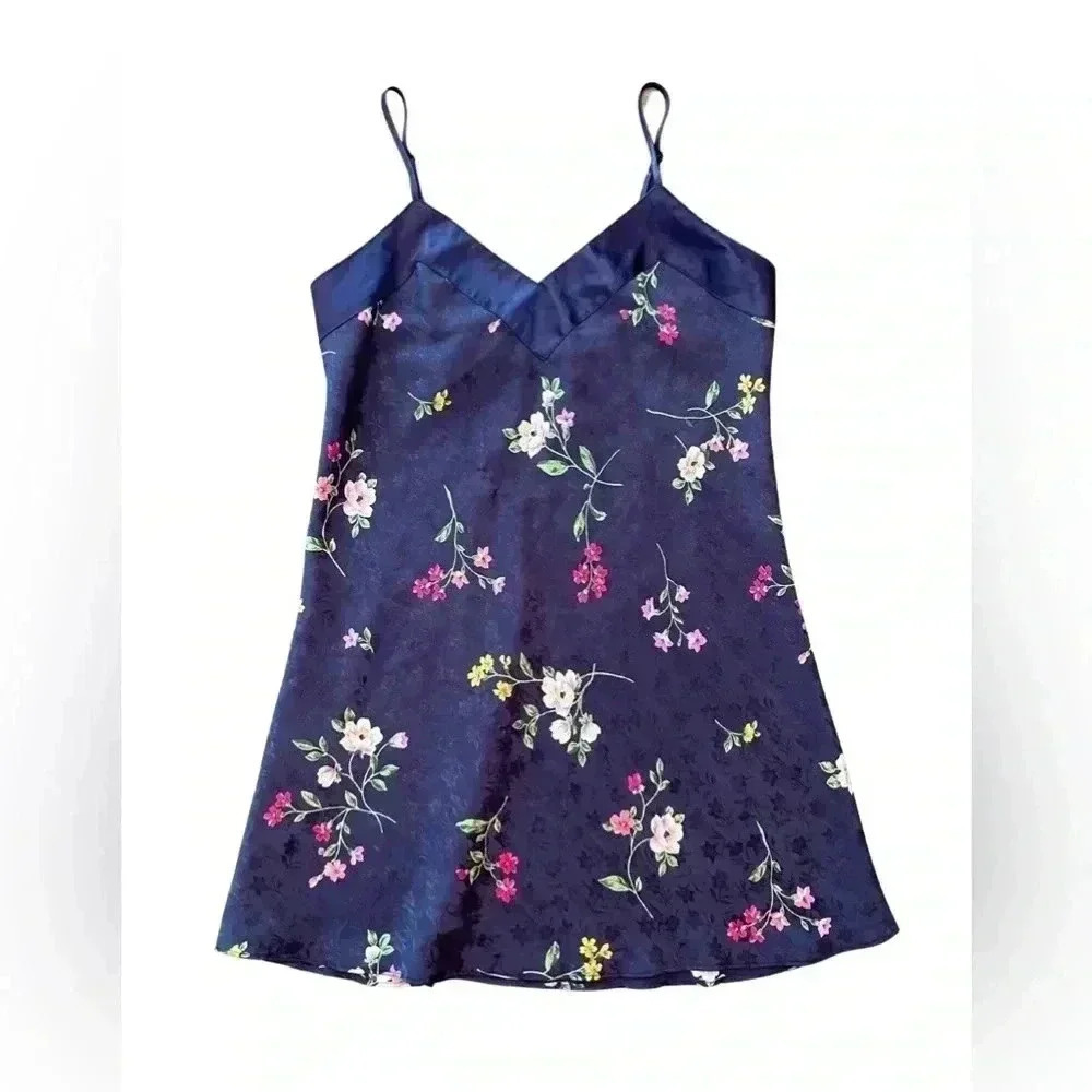 Vintage Cacique Lingerie Floral Mini Chemise Size Small‎ 0361B